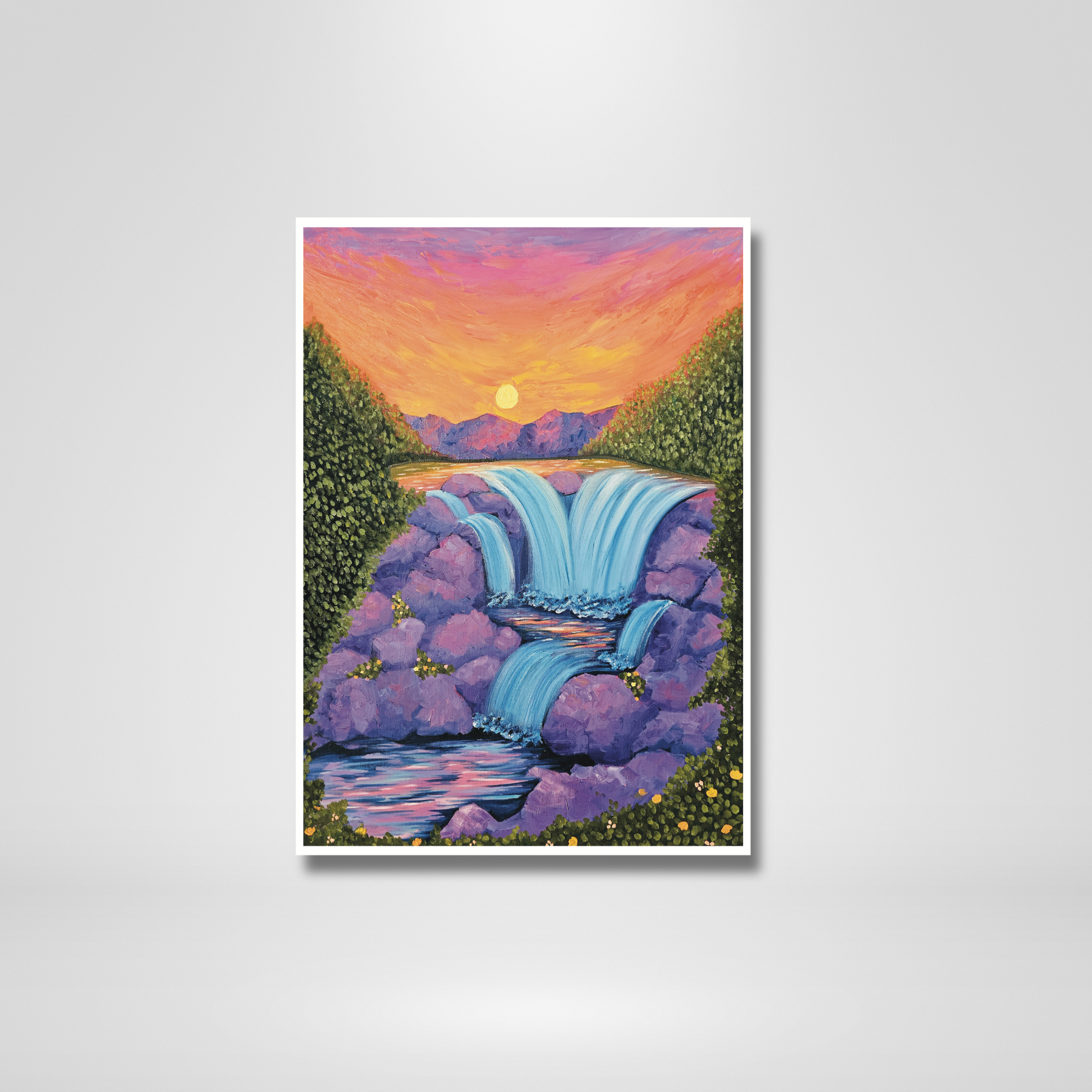 Cascades At Sunset Sticker